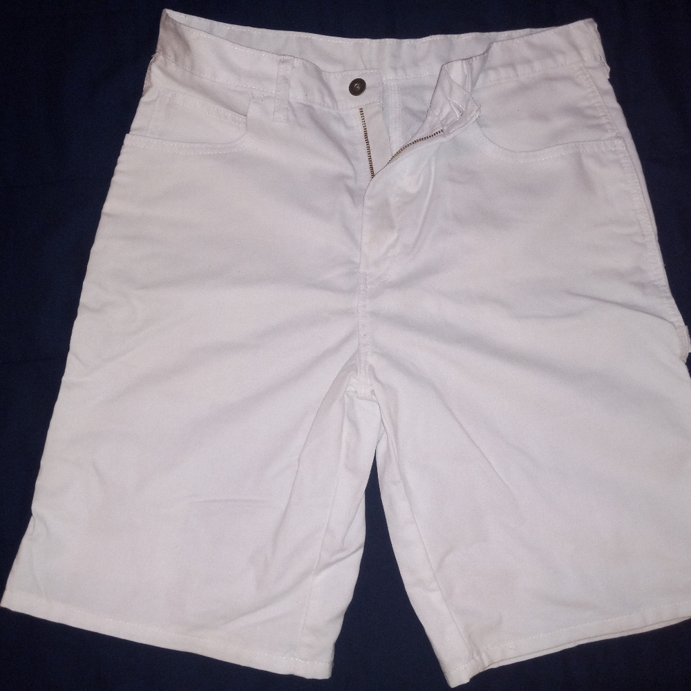 WHITE DICKIES PAINTERS SHORTS